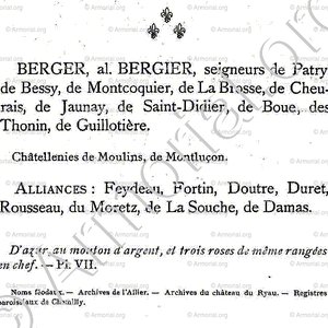 BERGER_Armorial du Bourbonnais (Cte G. de Soultrait, 1890)_France (ii)