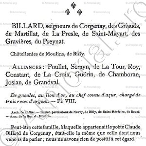 BILLARD_Armorial du Bourbonnais (Cte G. de Soultrait, 1890)_France (ii)