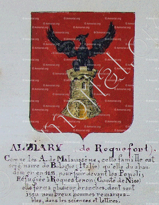 ALZIARY de Roquefort_Armorial Nice. (J. Casal, 1902) (Bibl. mun. de Nice)_France (i)