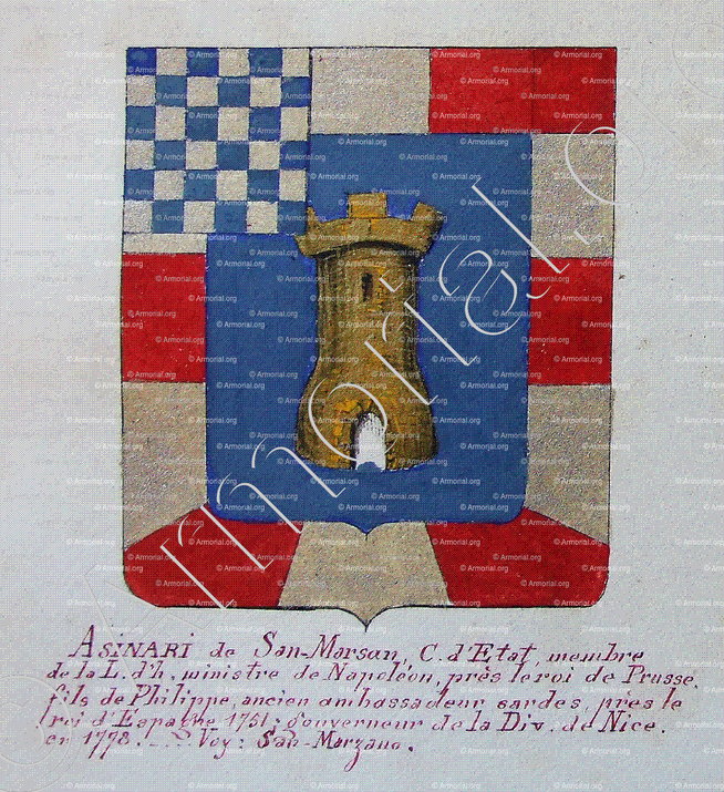 ASINARI di San Marzano_Armorial Nice. (J. Casal, 1902) (Bibl. mun. de Nice)_France (1808 1814) (i)