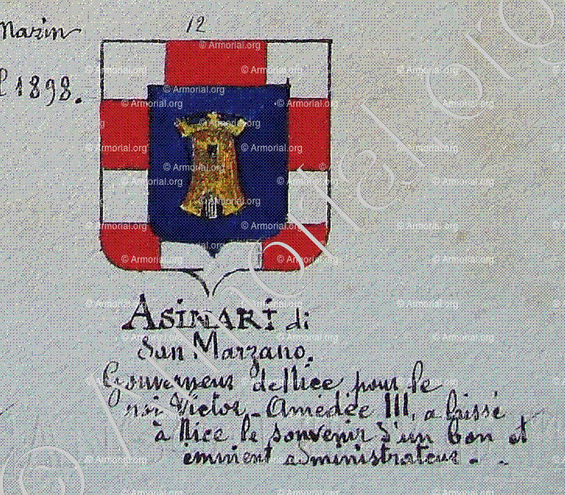 ASINARI di San Marzano_Armorial Nice. (J. Casal, 1902) (Bibl. mun. de Nice)_France (i)