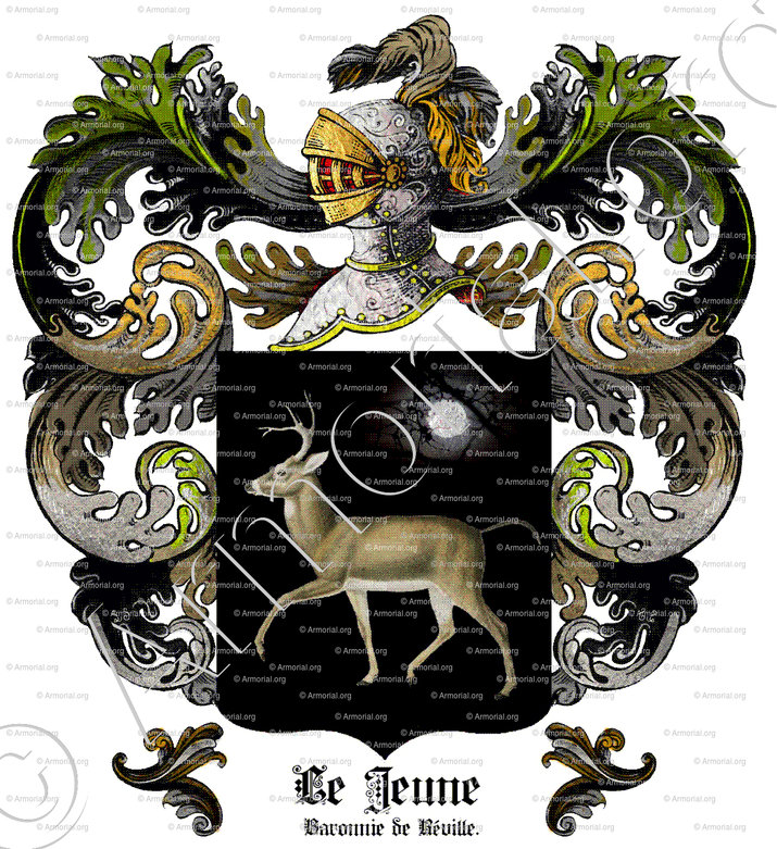 LE JEUNE_Normandie, Baronnie de Réville (Armorial de France (d'hozier, 1696-1710)_France (ii)