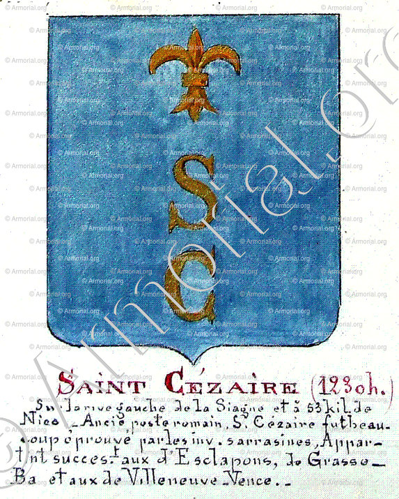 SAINT CEZAIRE_Armorial Nice. (J. Casal, 1903) (Bibl. mun. de Nice)._France..