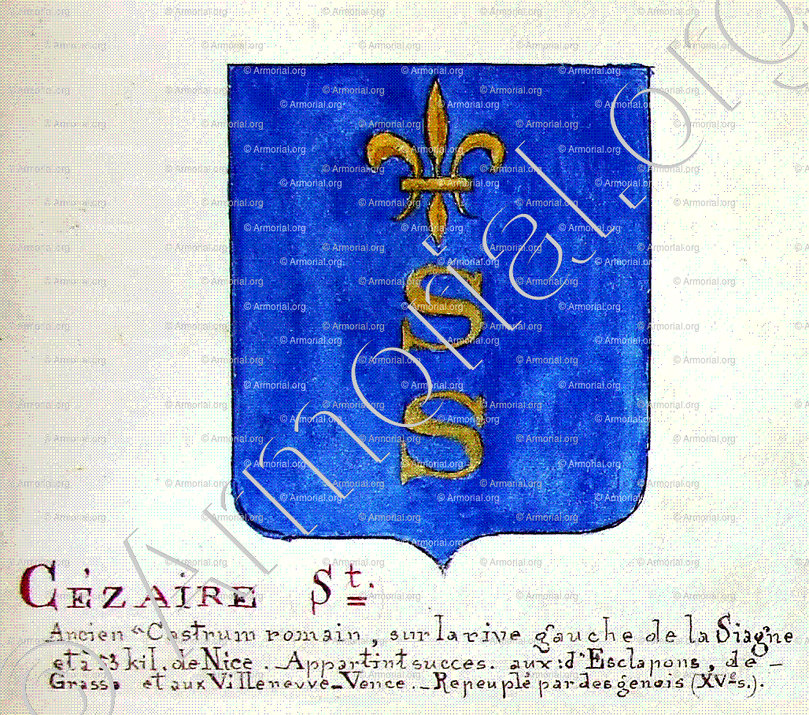 SAINT CEZAIRE_Armorial Nice. (J. Casal, 1903) (Bibl. mun. de Nice)._France