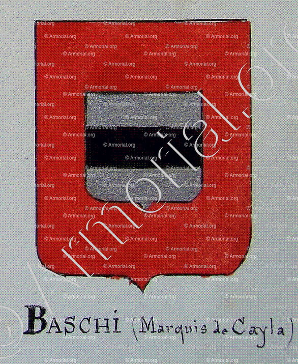 BASCHI Marquis de CAYLA_Armorial Nice. (J. Casal, 1902) (Bibl. mun. de Nice)_France (i)