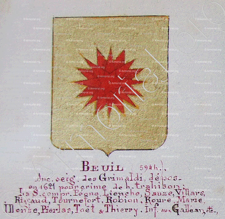 BEUIL_Armorial Nice. (J. Casal, 1902) (Bibl. mun. de Nice)_France (i)