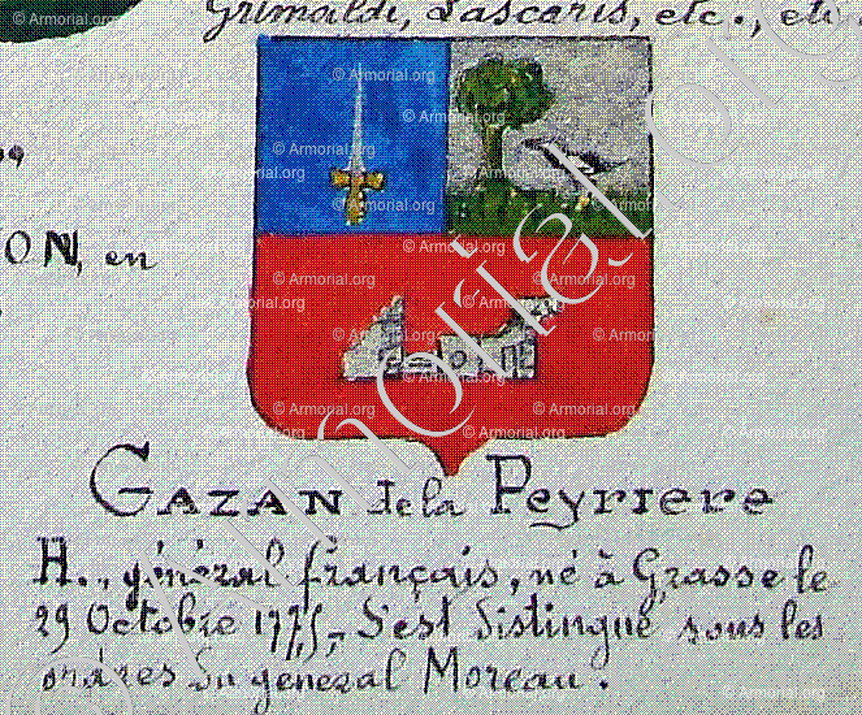 GAZAN de la PEYRIERE_Armorial Nice. (J. Casal, 1903) (Bibl. mun. de Nice)_France (1)