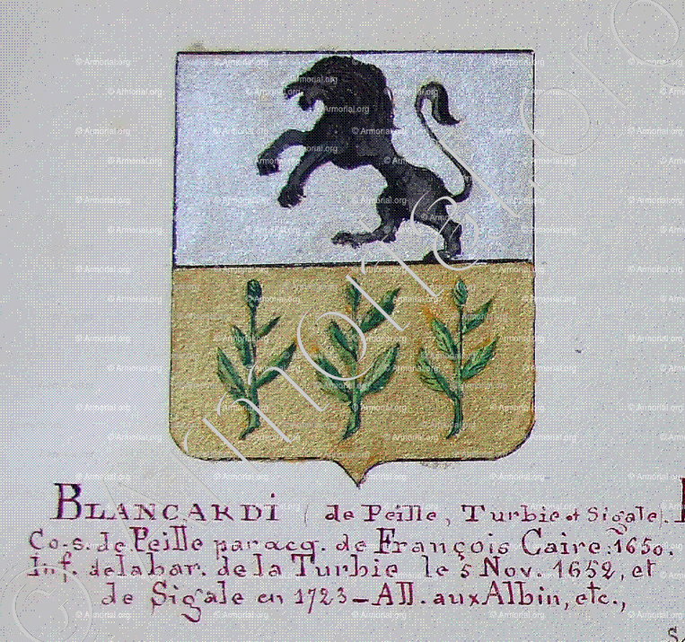 BLANCARDI de Paille, de la Turbie, de Sigale_Armorial Nice. (J. Casal, 1902) (Bibl. mun. de Nice)_France (i)