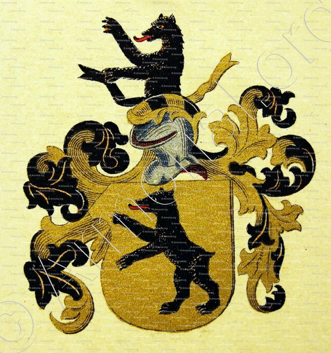 BAER von BEZAU, von BLEICHTEN ou BEER._Autriche (Österreich). Armorial de la ville de Bâle. B.Meyer Knaus 1880_Schweiz. Suisse. Svizzera