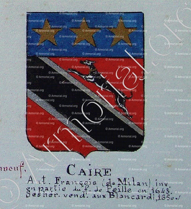 CAIRE (François de Milan)_Armorial Nice. (J. Casal, 1902) (Bibl. mun. de Nice)_France (i)