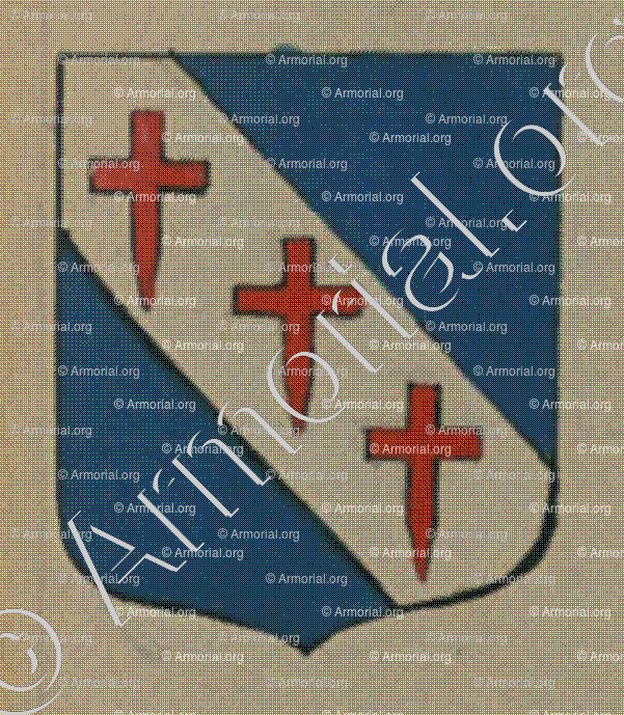 N. Prêtre Curé de la ville d'Amerschevir  (Ammerschwihr) (Alsace)_Blason enregistré sous le règne de Louis XIV_France 