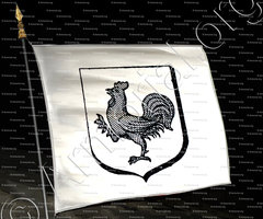 drapeau-COQ_D'argent au coq hardi de sinople membré de gueules._Héraldique