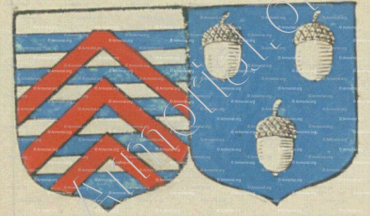 de la ROCHEFOUCAULT et de MAZIERES (La Rochelle)_Blason enregistré sous le règne de Louis XIV._France