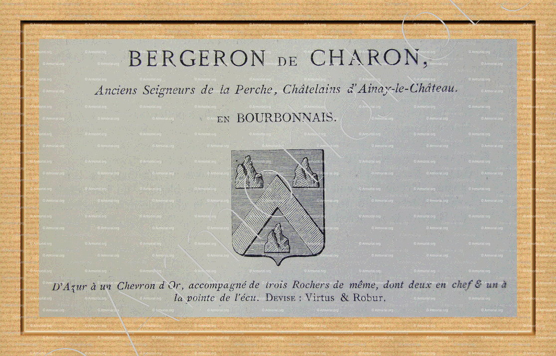 BERGERON de CHARON_Bourbonnais_France