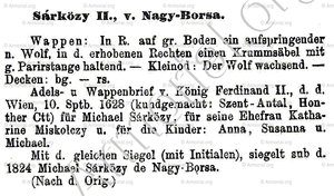 SARKOZY II. von NAGY-BOSCA (Borsa)