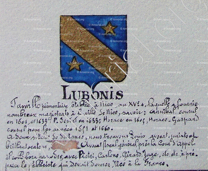 LUBONIS_Armorial Nice. (J. Casal, 1903) (Bibl. mun. de Nice)._France (i)