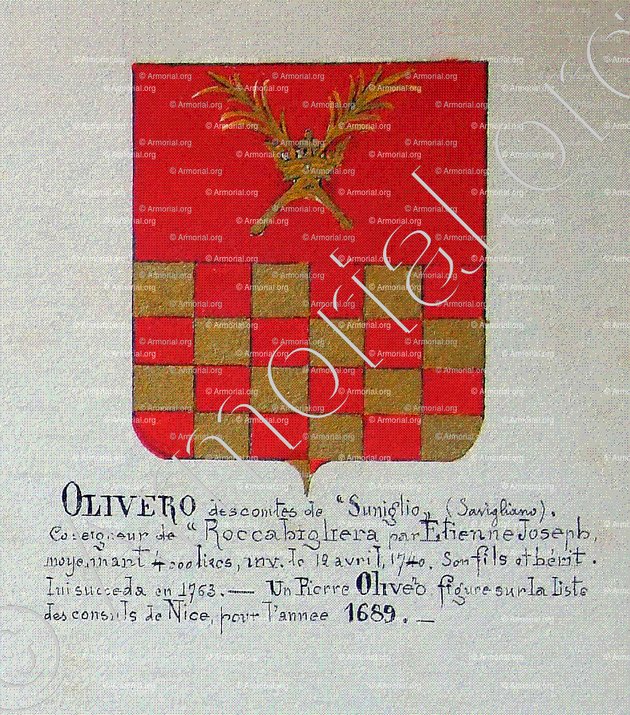 OLIVERO_Armorial Nice. (J. Casal, 1903) (Bibl. mun. de Nice)._France (i)